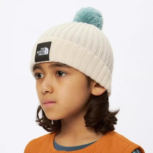 FACE 日本代购 NORTH THE 北脸针织毛球配色logo毛线帽 童装