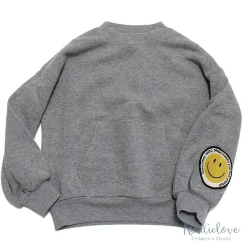 加绒保暖宽松背字母印花笑脸卫衣