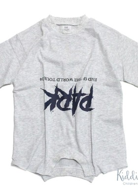 日本代购 童装 THE PARK SHOP 纯棉个性下摆剪裁落肩印花短袖T恤