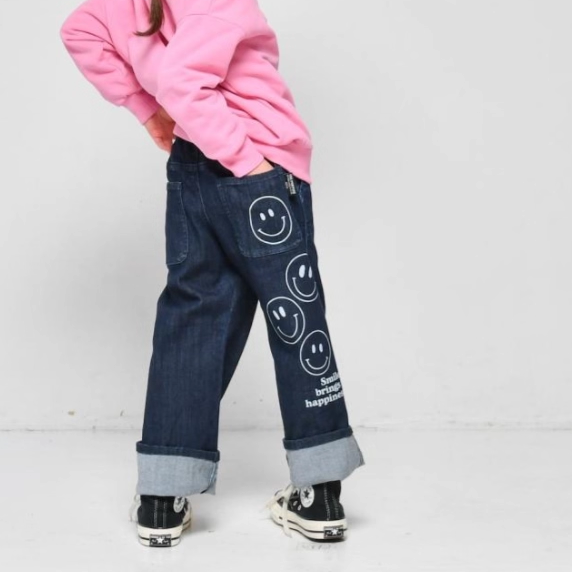 Kiddielove 日本代购 童装 NEWO 棉弹丹宁布大翻边裤脚个性牛仔裤