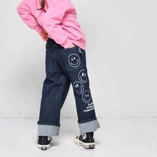 Kiddielove 日本代购 童装 NEWO 棉弹丹宁布大翻边裤脚个性牛仔裤
