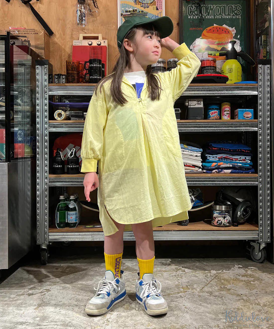 日本代购 童装 groovy colors 纯棉斜纹布水手领长袖百搭连衣裙