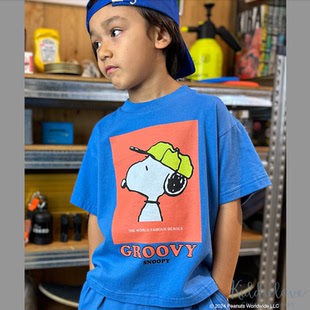 日本代购 纯棉柔软宽休闲短袖 童装 COLORS T恤 GROOVY Kiddielove