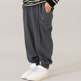 Kiddielove 日本代购 童装 petitmain 棉柔缝线剪裁收口运动长裤