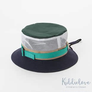 国内现货 日本代购 童装 petitmain 配色网眼透气可调节渔夫帽