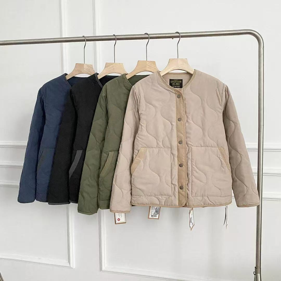 双面桃皮绒！浓郁复古风日式无领棉衣！秋冬男士绗缝轻便棉服内胆