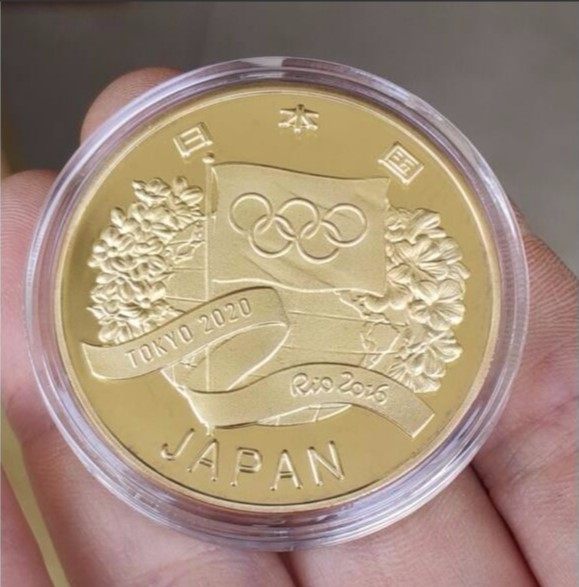 纪念章 镀金银 2020年日本东京会纪念币 平成32年 带圆盒 40mm,特色手工艺,其他特色工艺品,淘宝优惠券,粉丝福利购,淘宝优惠卷