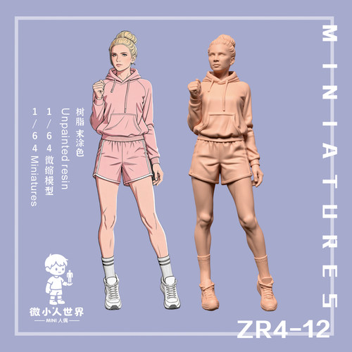微小人ZR4-12  1/64或1/43比例人偶微缩树脂白模