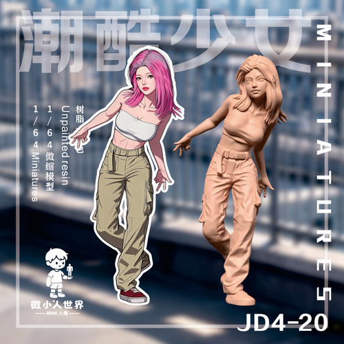 微小人【精雕款】JD4-20  1/64或1/43比例人偶微缩树脂白模