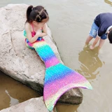 Детский милый раздельный комплект для принцессы, купальник, крой «рыбий хвост»