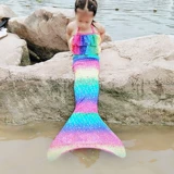 Детский милый раздельный комплект для принцессы, купальник, крой «рыбий хвост»