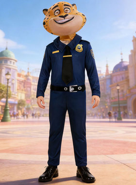 疯狂动物城2 豹警官连体衣套装 儿童大人成人cos演出服万圣节服装