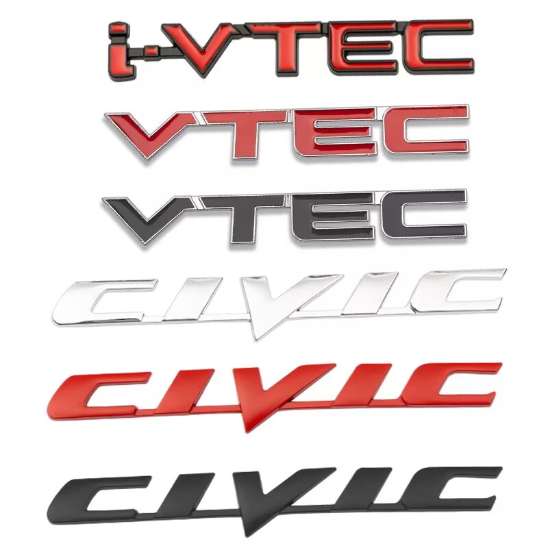 适用于思域CIVIC英文金属尾标 飞度IVTEC侧标字母改装后标车标志