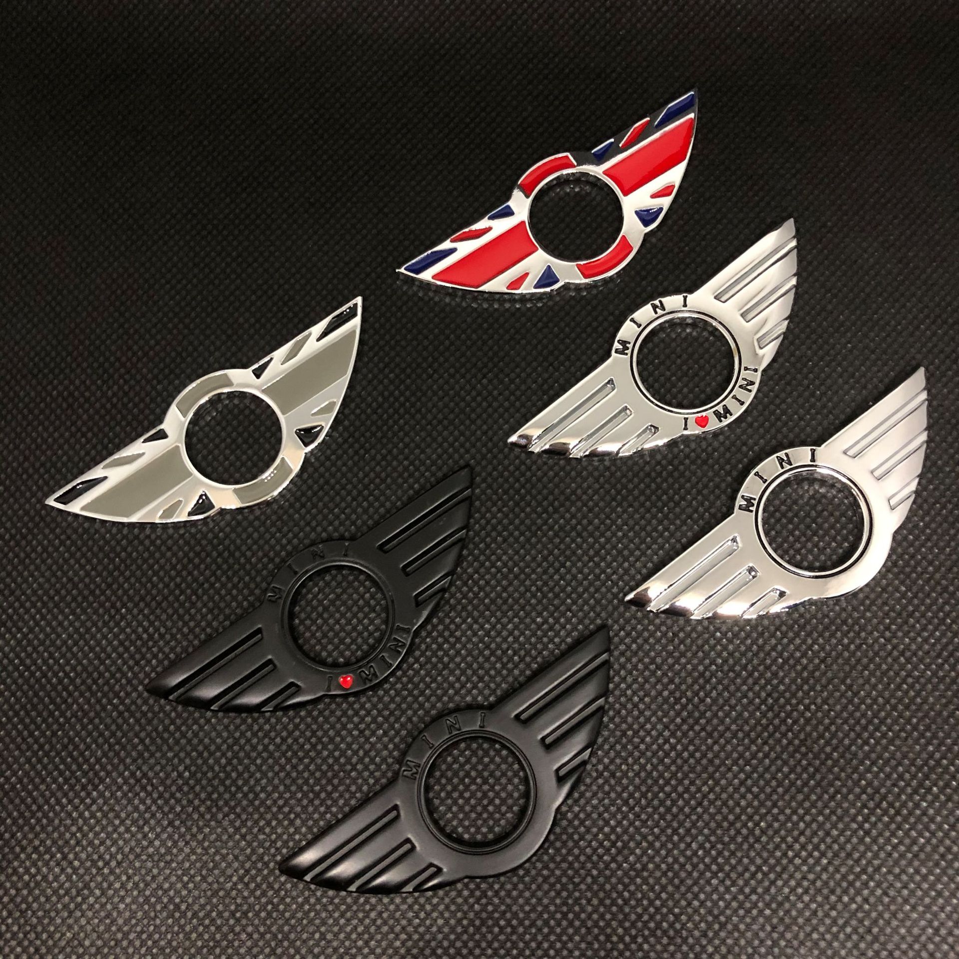 适用迷你MINI门提装饰贴标mini门提圈金属贴标车窗翅膀贴标米字旗