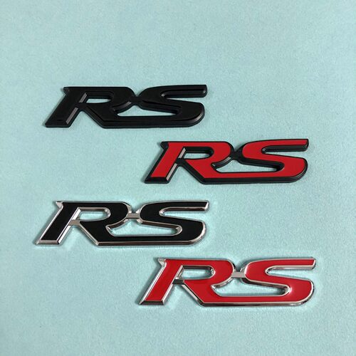 RS汽车中网改装装饰标3D立体金属车贴改装运动标进气口栅格中网标