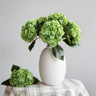 高品质仿真绣球花绿色家居装饰橱窗摆件书房客厅卧室手工摆件