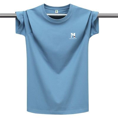 夏季纯棉T恤男短袖大码圆