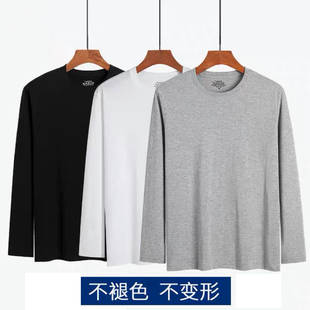 爸爸装t恤男长袖中年男士薄款打底衫男秋装中老年宽松大码T体恤