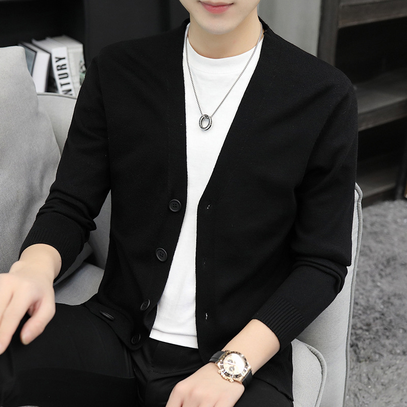 秋冬季开衫毛衣男士2025新款外穿针织衫潮流V领线衣薄款毛衫外套