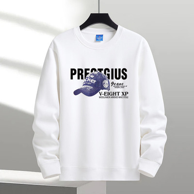 圆领卫衣男秋冬季加绒加