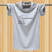 男士 体衫 短袖 运动上衣圆领宽松弹力半袖 T恤加肥加大码 夏季