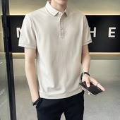 2026夏季 男士 新款 修身 T恤 翻领短袖 纯色有领半袖 polo衫