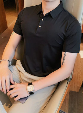 polo衫高端纯色翻领冰丝