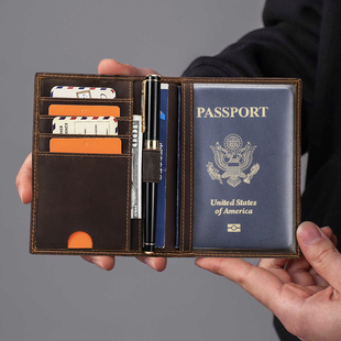 真皮卡包证件收纳包钱包一体男款驾驶证护照名片多卡位薄款大容量