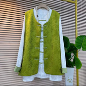 爆款 衬衫 大码 设计师款 2024新款 盘扣马甲长袖 女装 中国风时尚 两件套