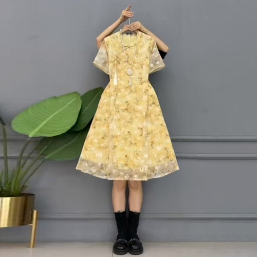 新中式改良碎花国风旗袍裙连衣裙