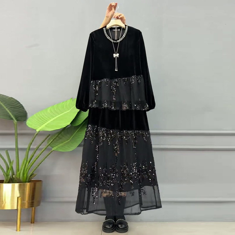 胖mm显瘦丝绒拼接上衣洋气大码女装亮片半身裙2026春季新款两件套,女装/女士精品,大码内搭,淘宝优惠券,粉丝福利购,淘宝优惠卷