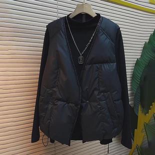 百搭马甲加厚宽松显瘦上衣小香风高级感马夹 胖mm时尚 黑色秋季 新款