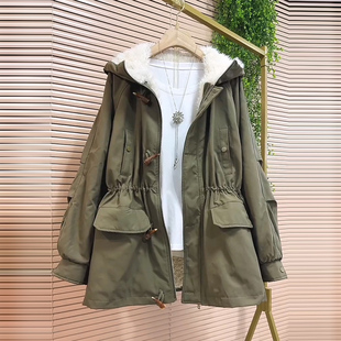时尚 2025冬季 女装 胖MM大码 减龄抽绳显瘦加厚保暖派克服外套潮 新款