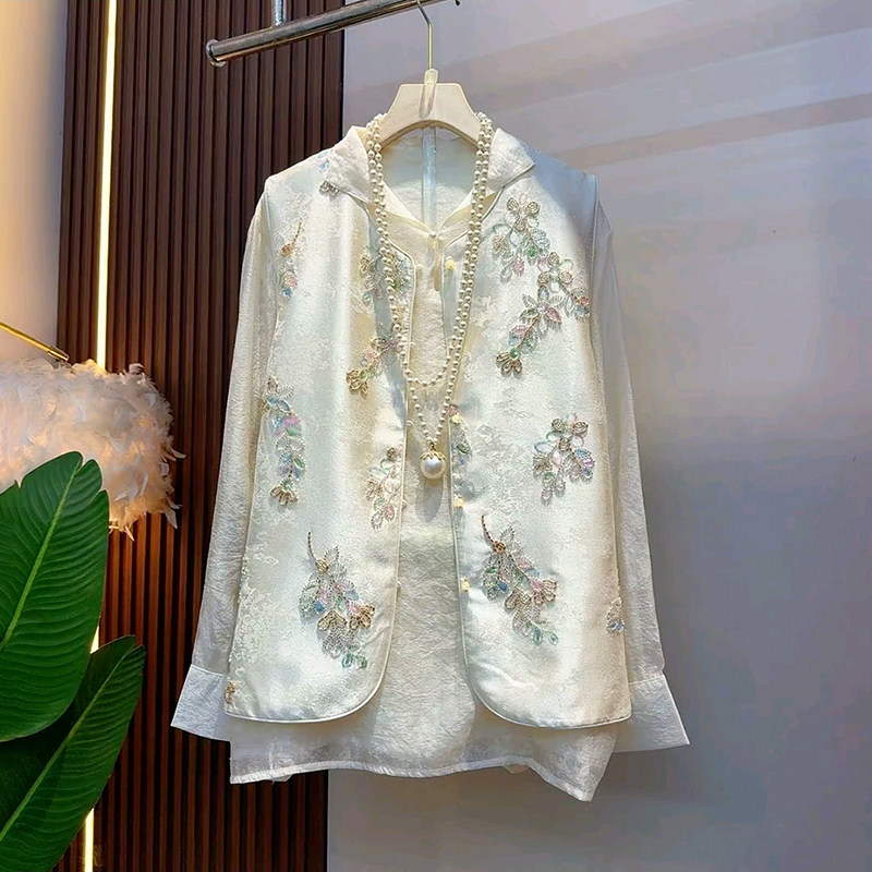 胖妹妹大码女装春季2026新款欧洲站气质国风轻奢钉珠百搭马甲打底,女装/女士精品,大码内搭,淘宝优惠券,粉丝福利购,淘宝优惠卷