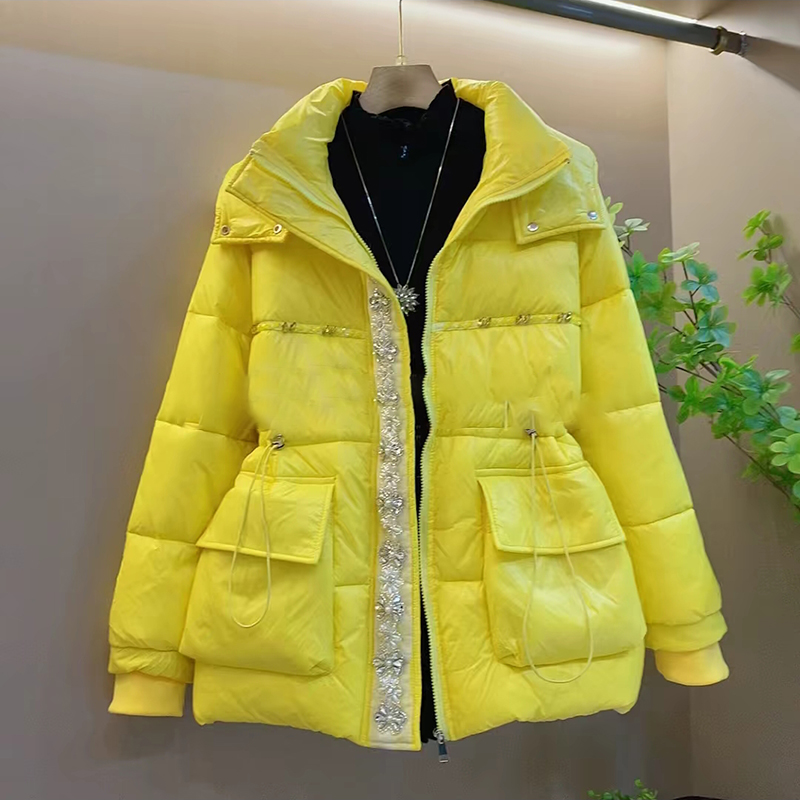 大码女装连帽棉服外套