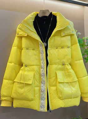 大码女装连帽棉服外套