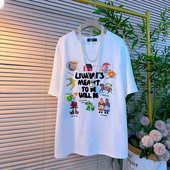 印图字母T恤胖MM显瘦圆领上衣减龄大码 女装 短袖 2025秋冬新款 衬衫