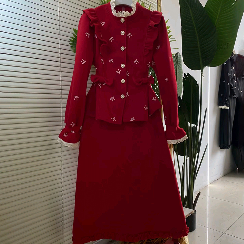 蝴蝶结立体装饰木耳边拼接套装