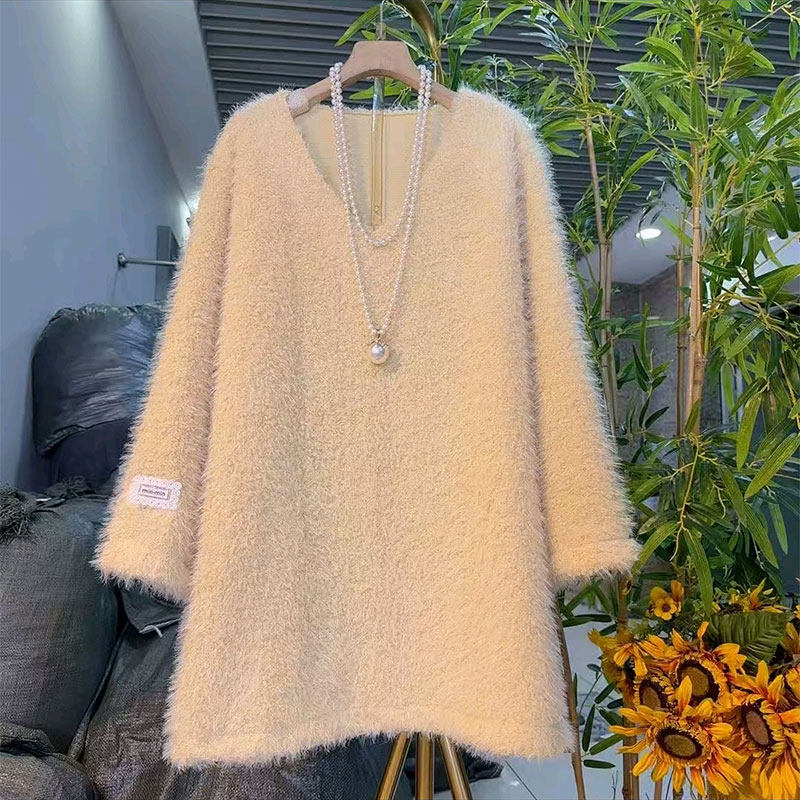 冬季新款毛绒贴标上衣小衫