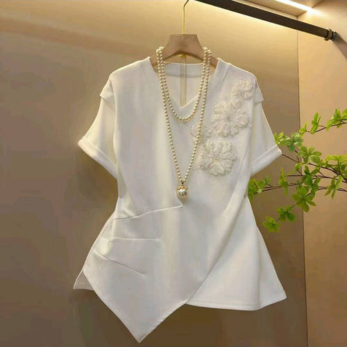 法式减龄立体花朵收腰显瘦上衣新