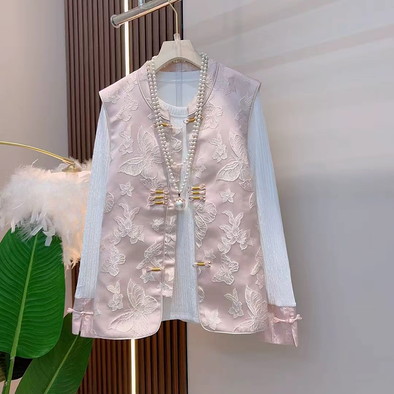 大码女装新中式马甲百搭打底衫