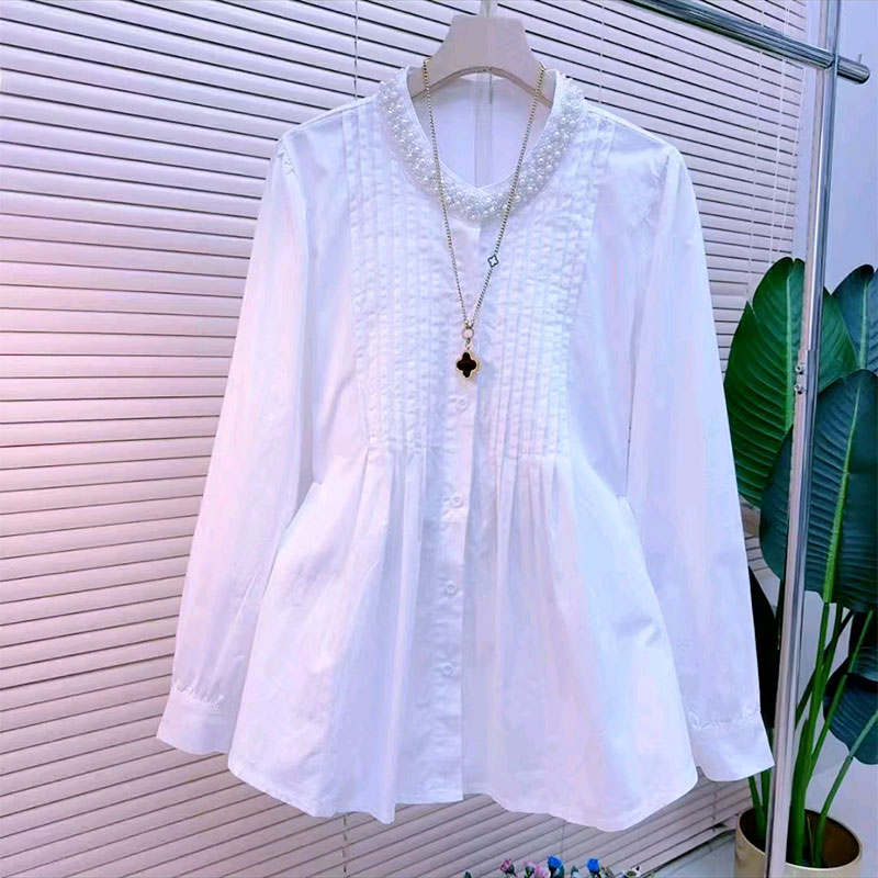 新款钉珠领洋气百搭衬衫