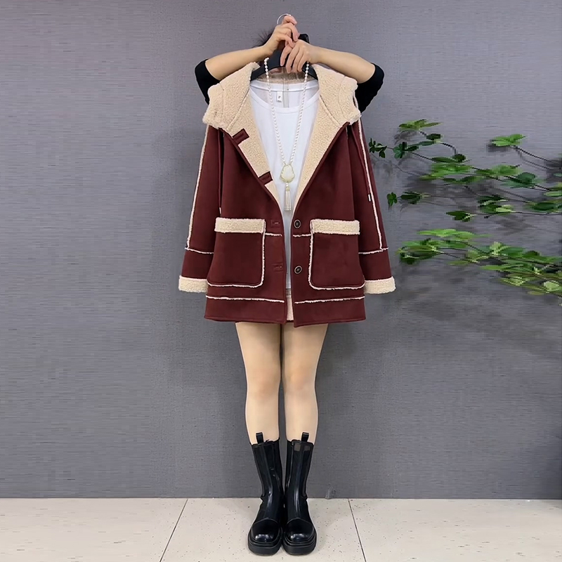 胖mm2025冬季新款大码连帽外套