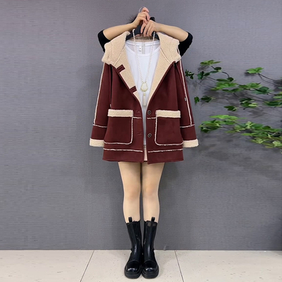 胖mm2025冬季新款大码连帽外套