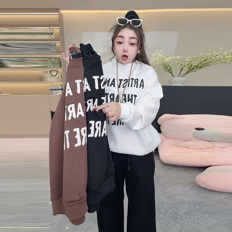 新款洋气百搭字母印花宽松上衣