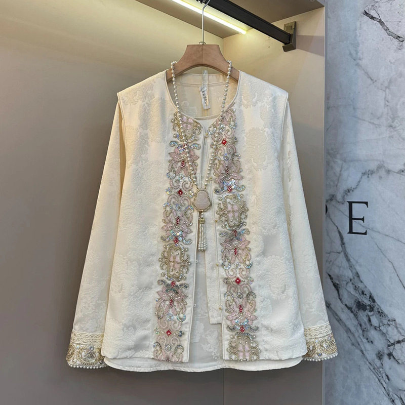 重工亮钻花纹国风马夹新款胖妹妹大码女装新中式钉珠拼袖宽松内搭,女装/女士精品,大码内搭,淘宝优惠券,粉丝福利购,淘宝优惠卷