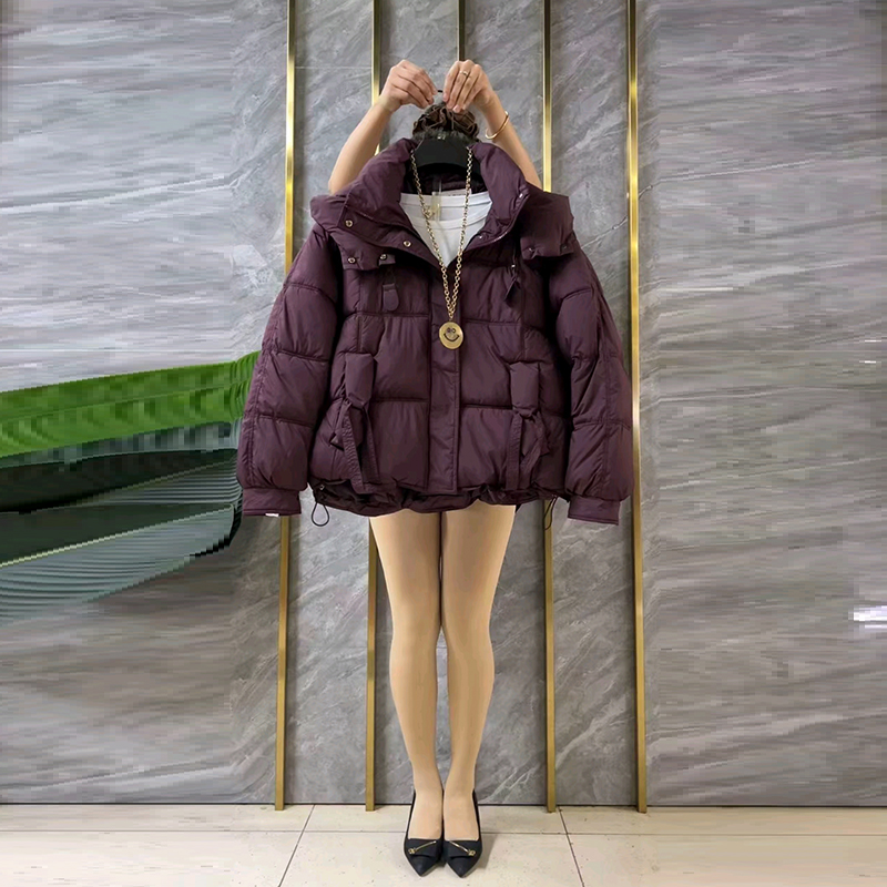 时尚连帽抽绳保暖棉衣棉服短外套