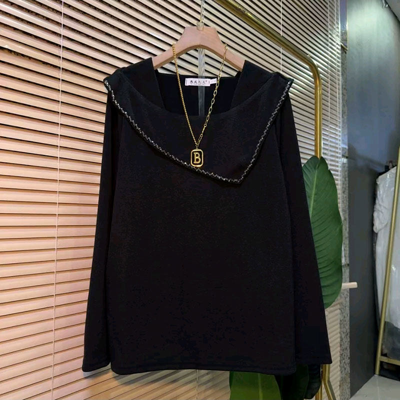 2026春季新款欧货钉珠洋气不等式百搭衫大码女装胖mm气质显瘦上衣,女装/女士精品,大码内搭,淘宝优惠券,粉丝福利购,淘宝优惠卷