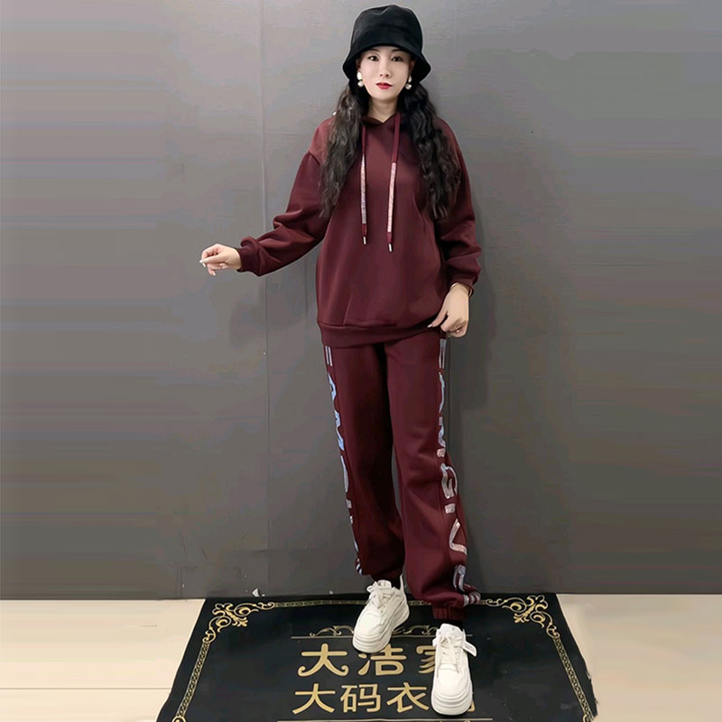 卫衣束脚卫裤运动两件套