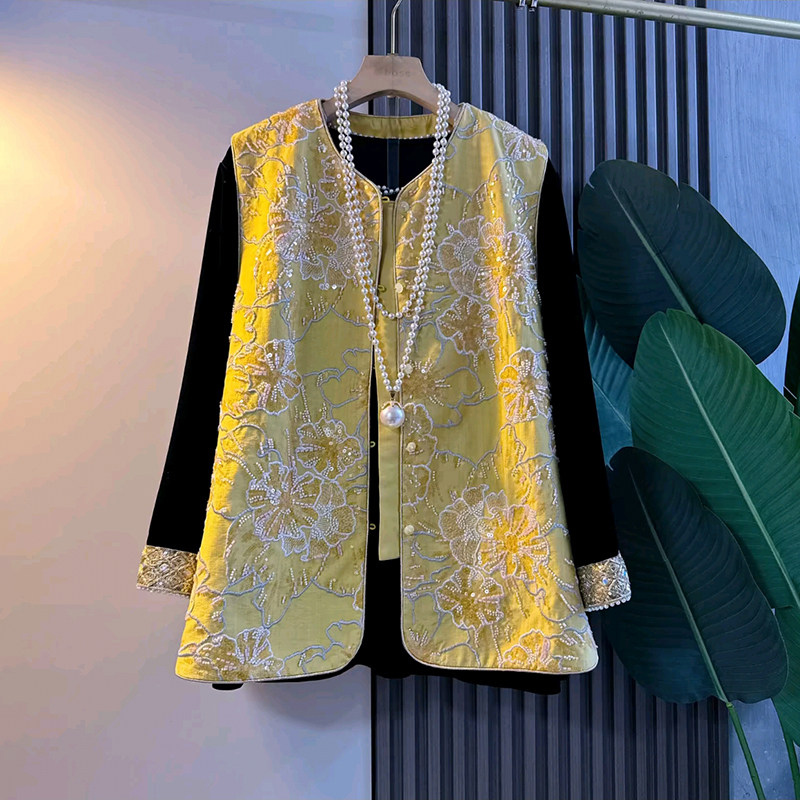 胖妹妹大码女装春季2026新款国风时尚复古亮片绣花马甲搭配打底衫,女装/女士精品,大码内搭,淘宝优惠券,粉丝福利购,淘宝优惠卷